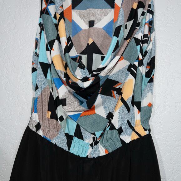 Twelfth Street Cynthia Vincent Geo Print Scoop Back Silk Dress Size Small - Picture 6 of 7